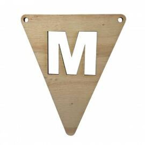 Houten vlag letter M sale