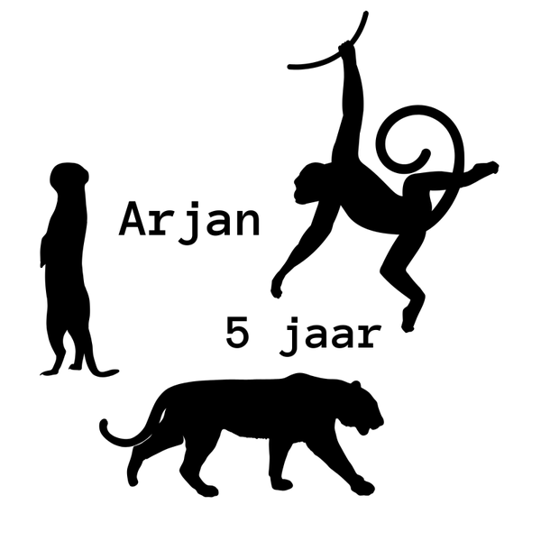 Gepersonaliseerde naam sticker jungle