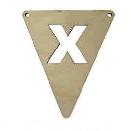 Houten vlag letter X sale
