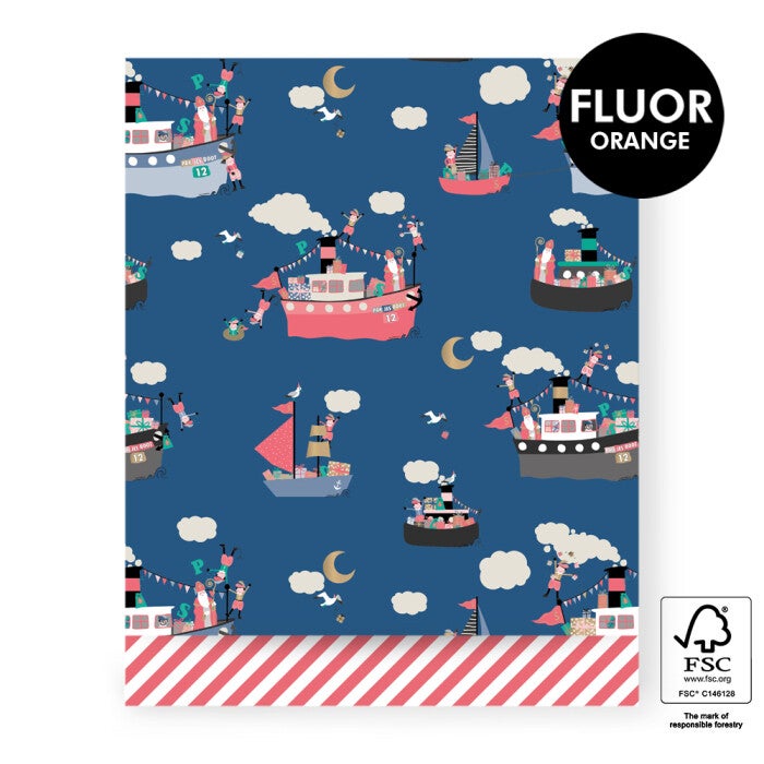 Pakjesboot sinterklaas cadeaupapier