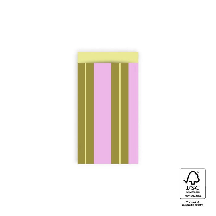 Cadeauzakje stripes pink