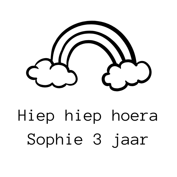Gepersonaliseerde naam sticker regenboog