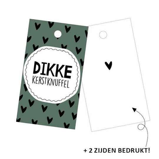 Dikke kerstknuffel cadeaulabel sale