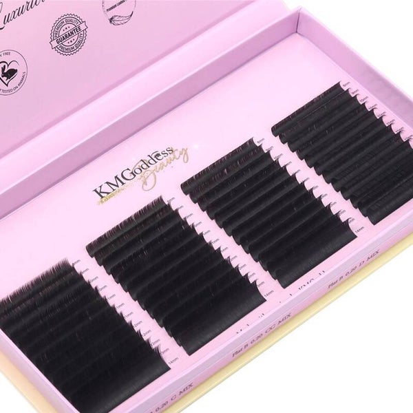 Extensions de cils XXL MIX AND MATCH 0.20| Coubures C, CC, D, DD Ellipse | KMGoddess