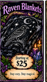 Fleece Raven Blanket