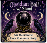 Obsidian Gazing Ball with Stand