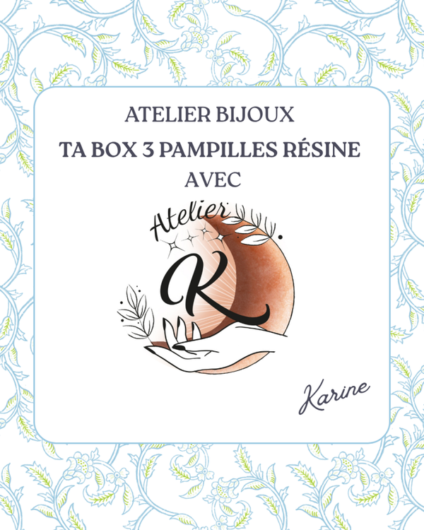 Atelier Bijoux - ta box 3 pampilles en résine - Vendredi 24 juillet 14h à 15h