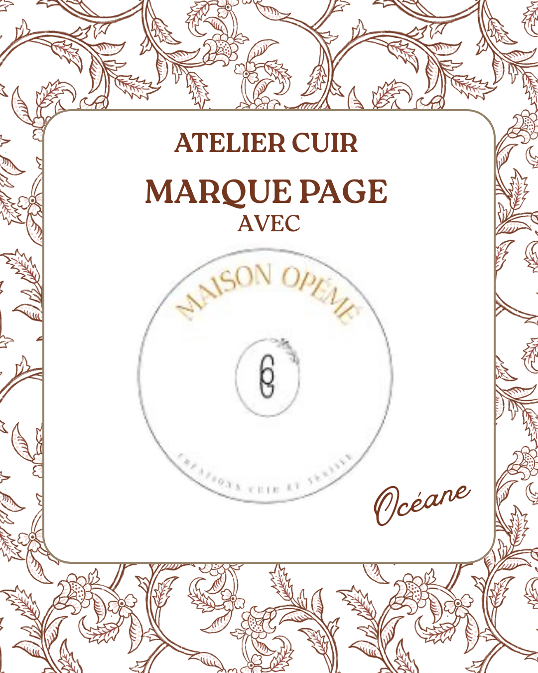 Atelier Cuir - Marque page en cuir - Samedi 18 juillet - 16h à 18h