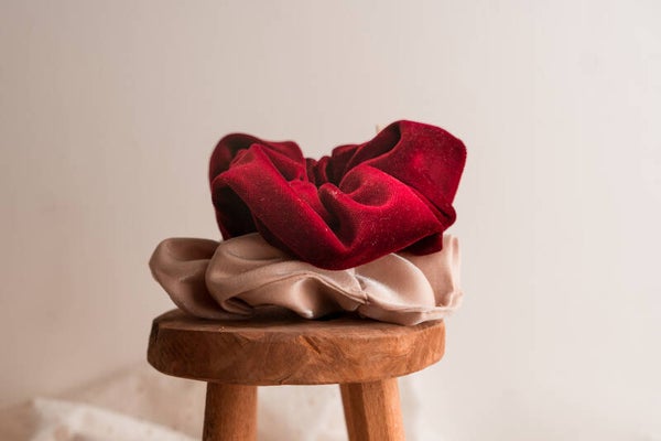 Maxi Scrunchie - Velours Bordeaux