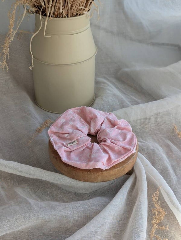 Chouchou fleuri rose - Vide atelier