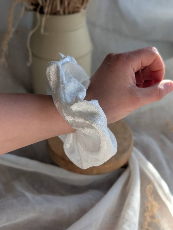 Chouchou Velours Blanc - Vide atelier