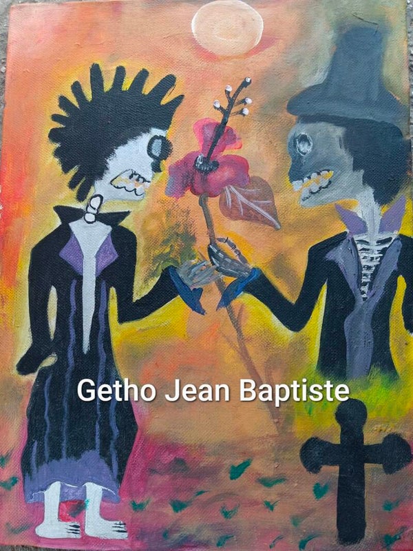 Baron samedi and his wife Brigitte -Physical painting