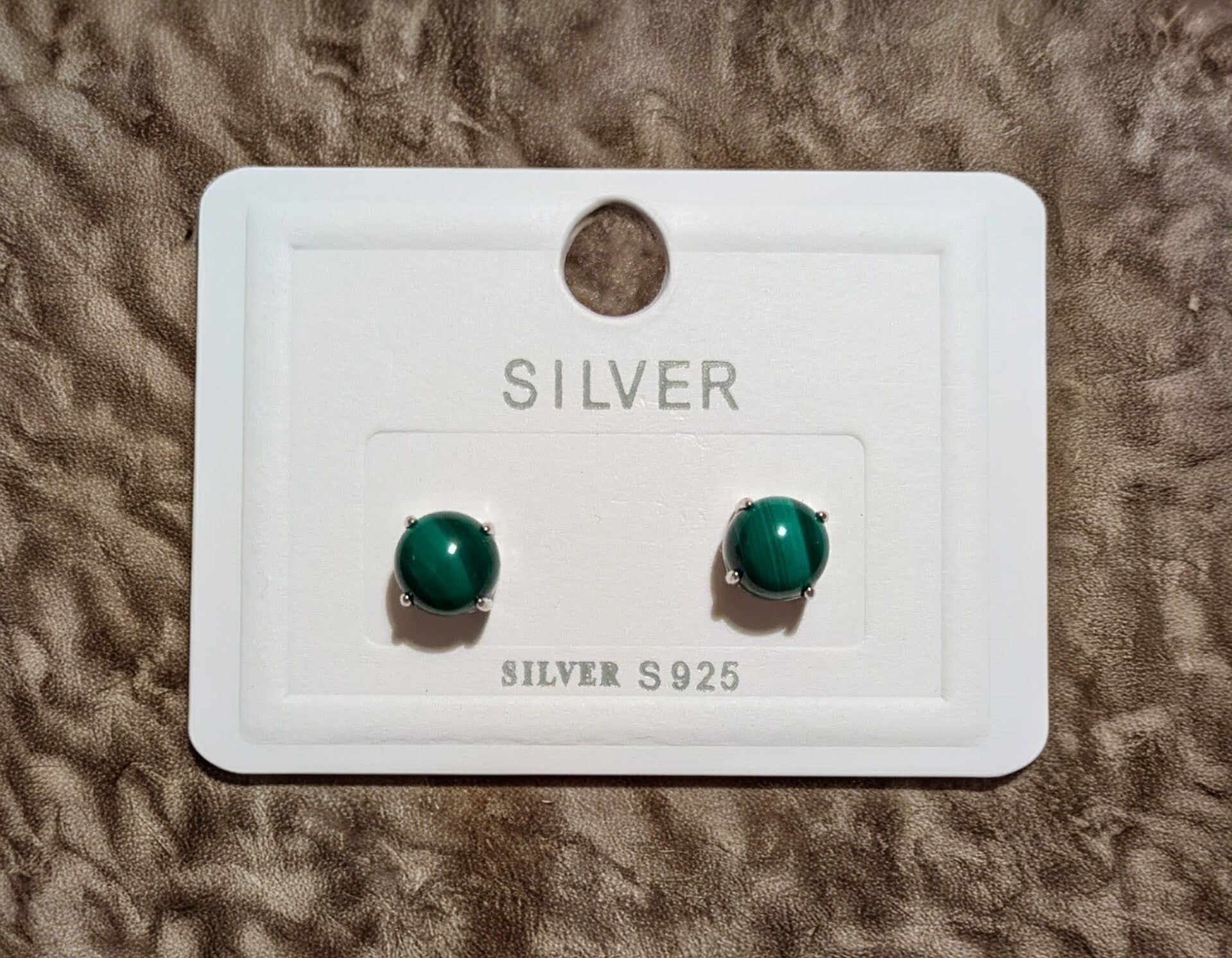 Malachite stud earrings