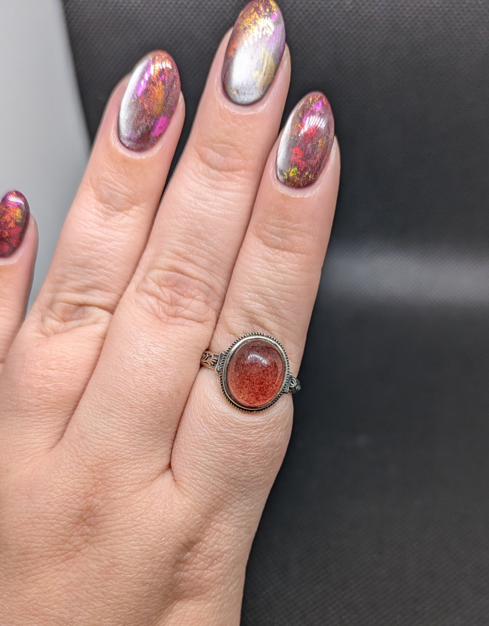 Strawberry Quartz ring