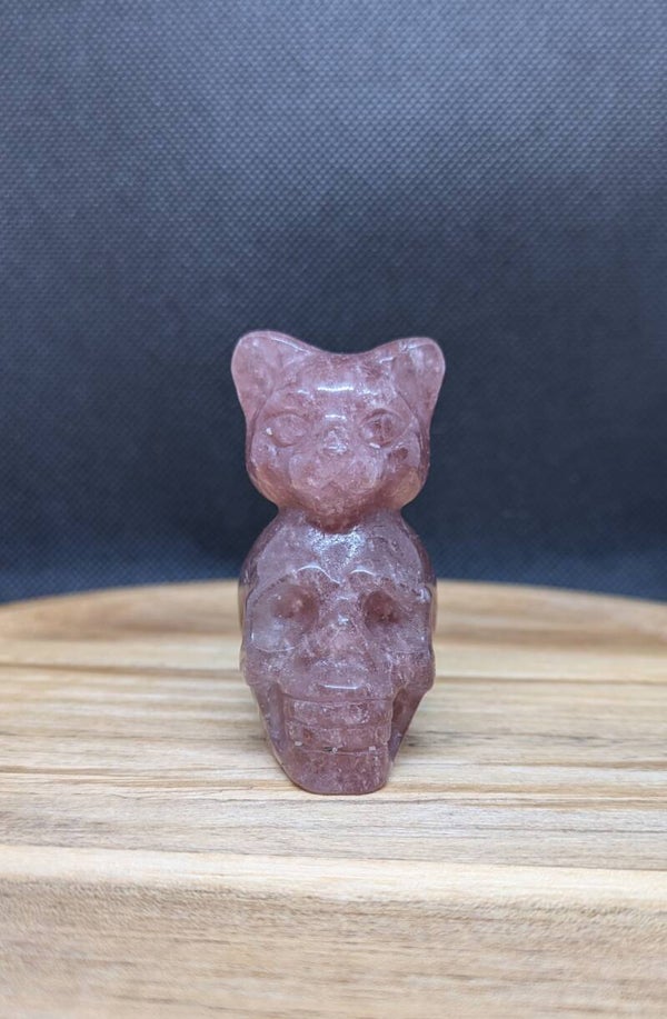 Cat and Skull carving