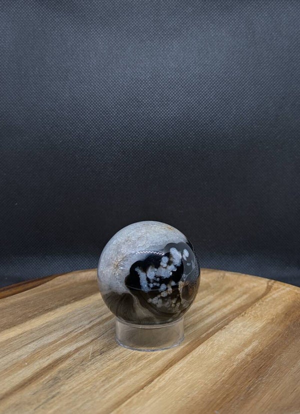 Black and white Agate sphere