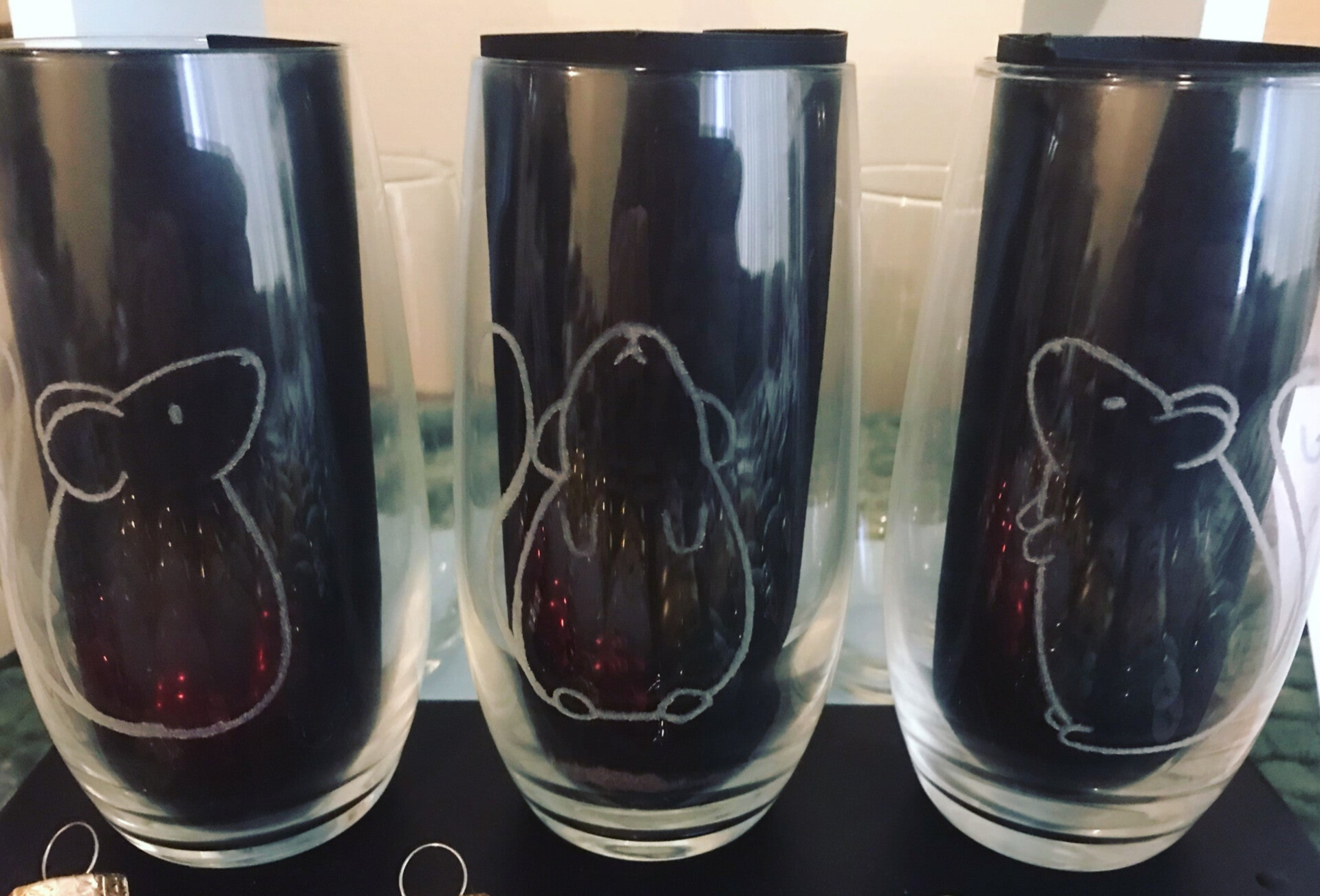 Ratten glazen set 3 stuks