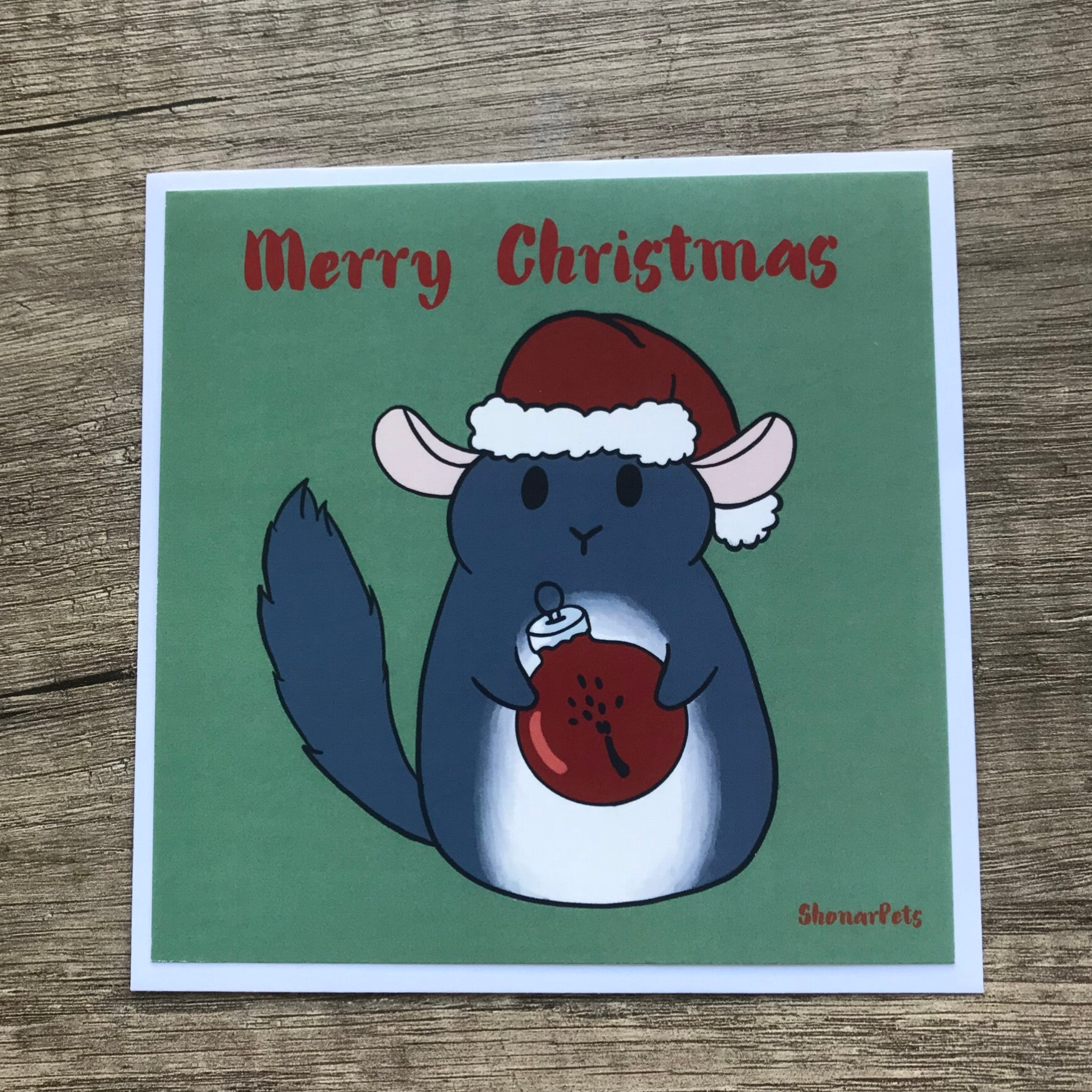Chinchilla kerstkaart