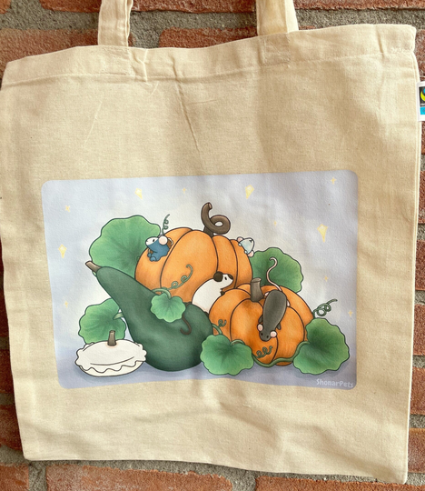 Ratten/Muizen pompoenen tote bag