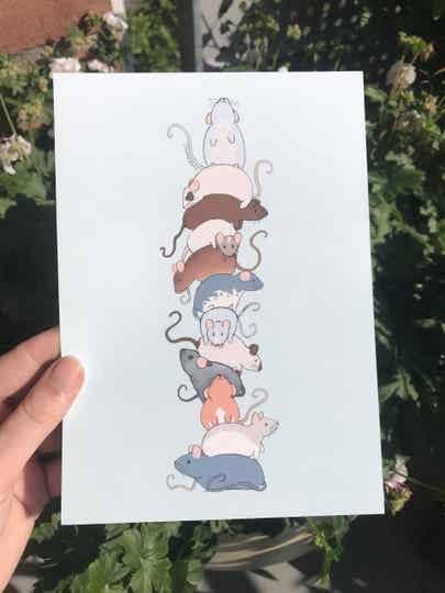Ratten stapel A5 poster