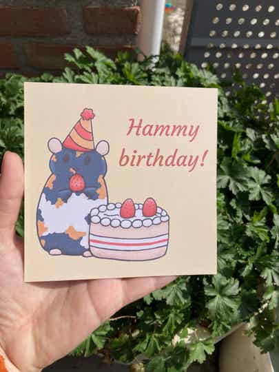 Hamster verjaardagskaart