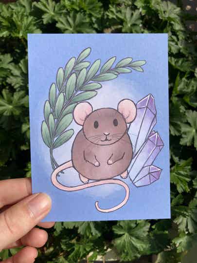 Muis met kristal mini print