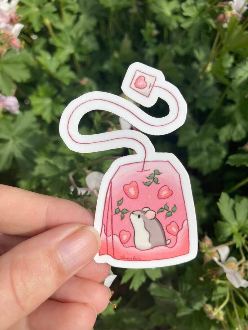 Dwerg hamster thee zakje sticker