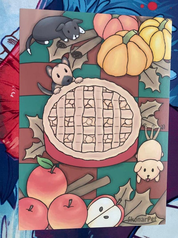 Herfst honden A5 poster