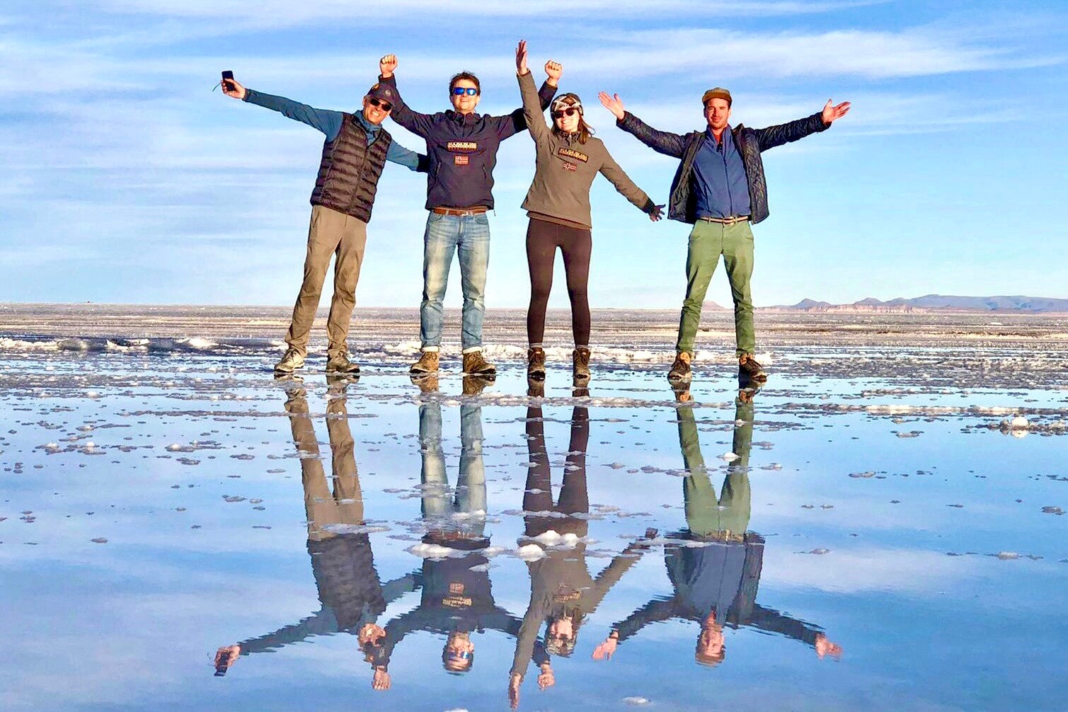 Salar d'uyuni en Bolivie avec effet miroir