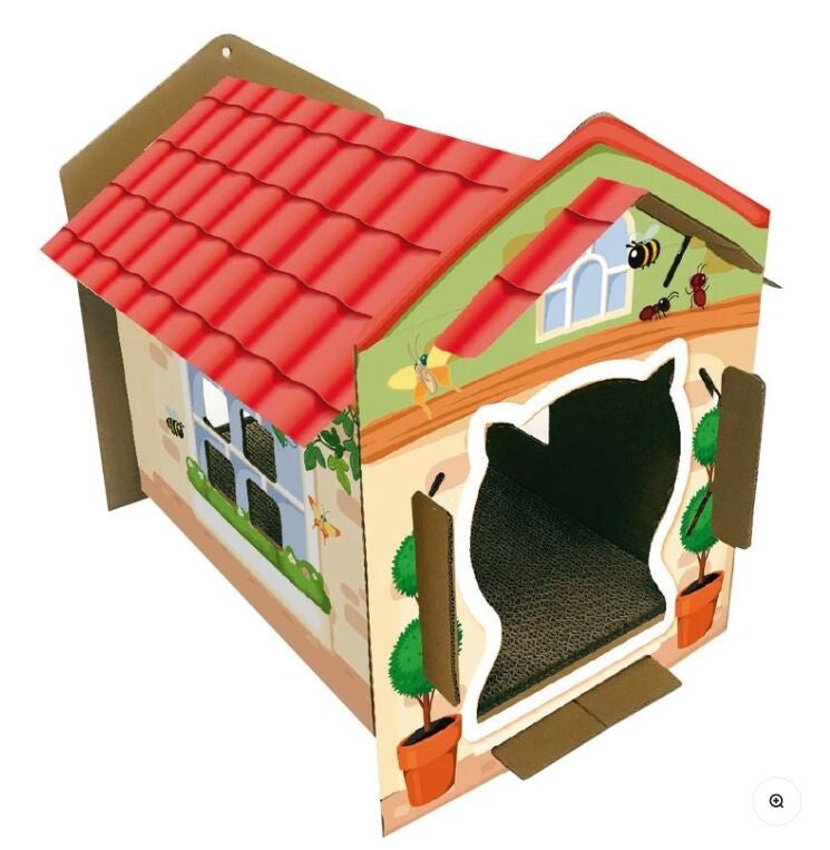 Villa Color Krabpaal huis, krabkarton, 35x42x50cm, Croci