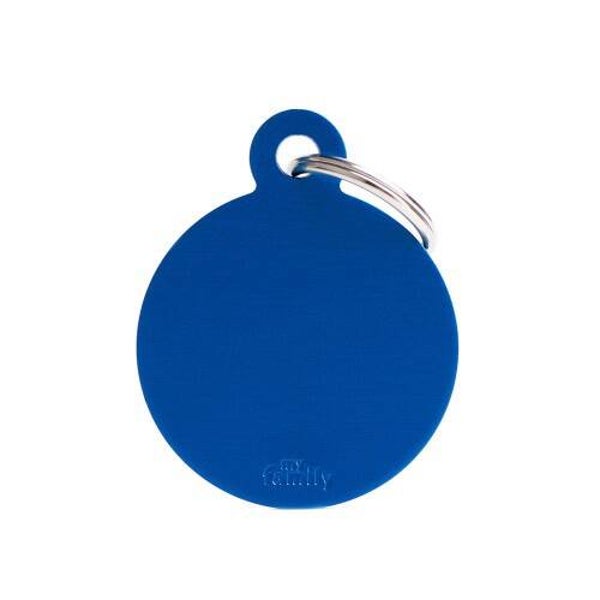 Basic groot aluminum blauwe cirkel ID Tag