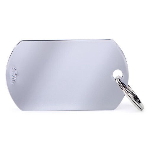 Basic groot militair ID-plaatje in verchroomd messing