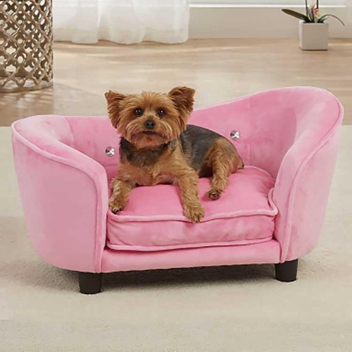 Enchanted Pet Enchanted Hondenmand / Sofa Ultra Pluche Snuggle Licht Roze