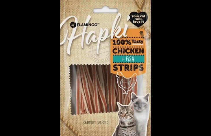 SNACK HAPKI SUSHI STRIPS MET KIP & VIS 50 gram