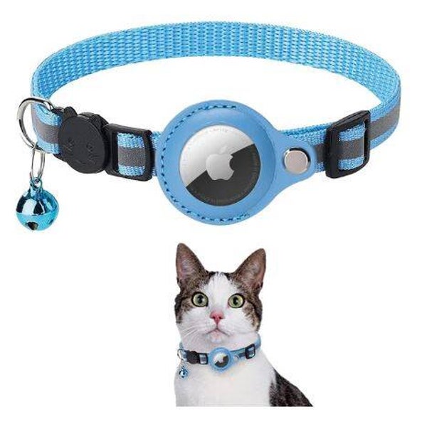 Kat Airtag halsband blauw