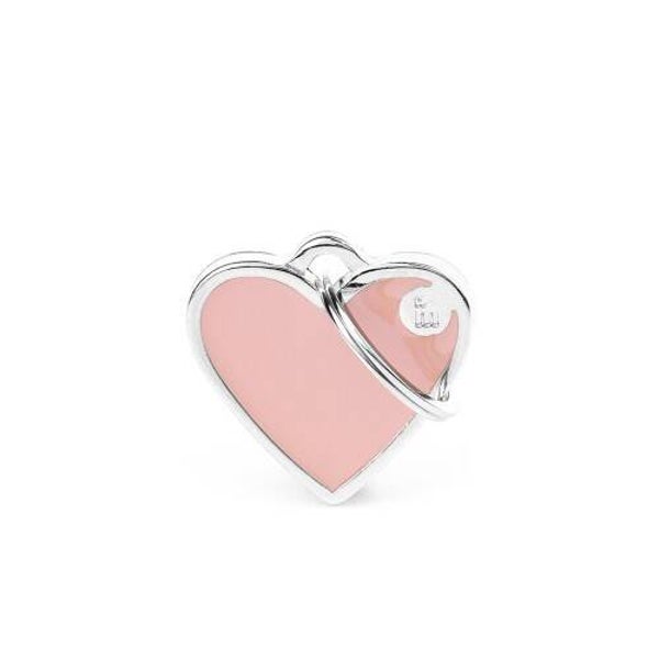 Basic handgemaakt klein roze hart ID-tag