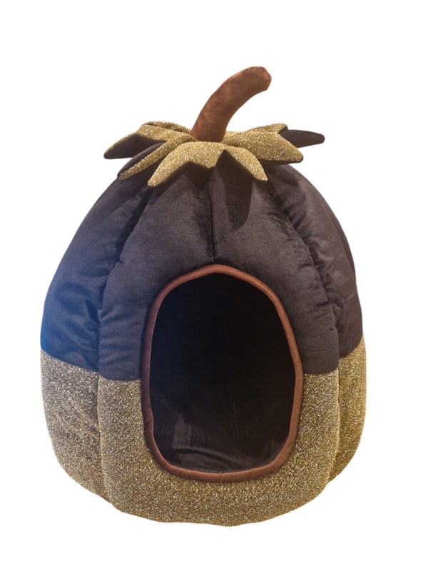 Mandje pompoen in zwart en goud