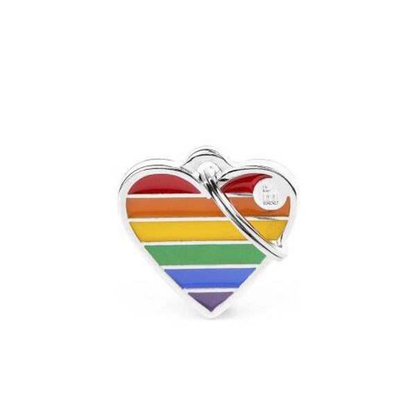 Rainbow Small Heart ID Tag