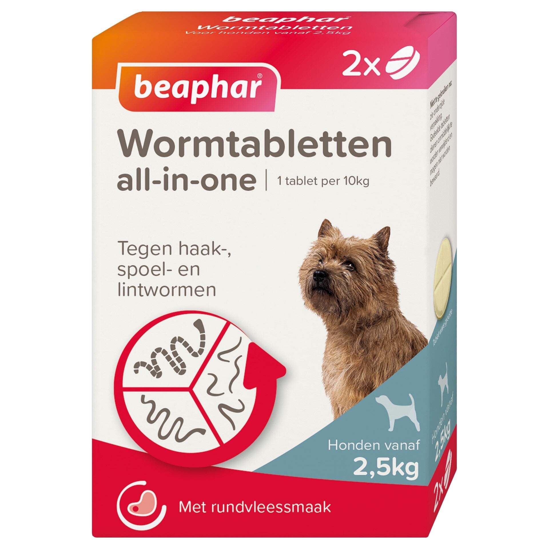Beaphar all-in-one wormtabletten hond 2,5-20kg 2tabl