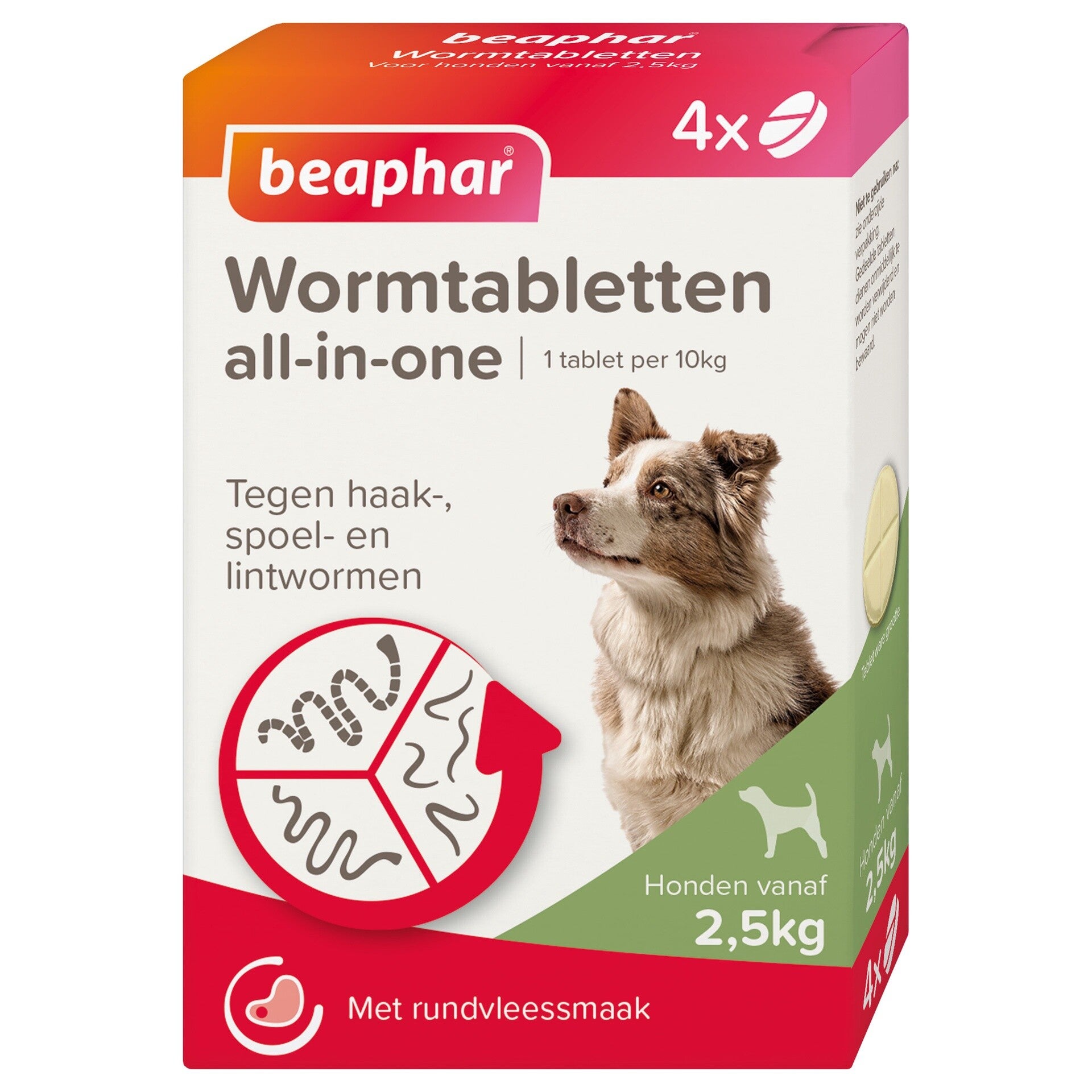Beaphar all-in-one wormtabletten hond 2,5-40kg 4tabl