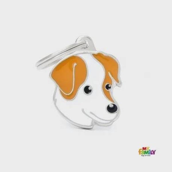 Friends wit en bruin Jack Russell ID Tag