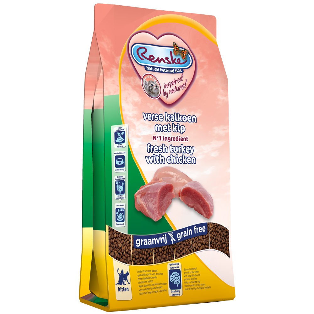 Renske Super Premium droog kat kitten kalkoen&kip 1,5kg