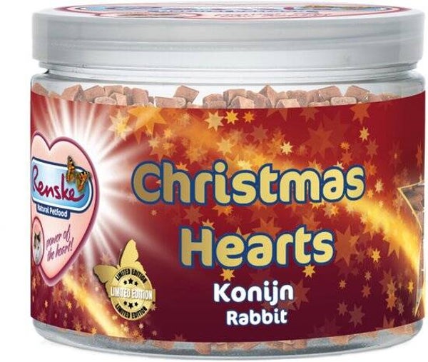 Renske gezonde beloning kat mini hartjes konijn kerst 100gr