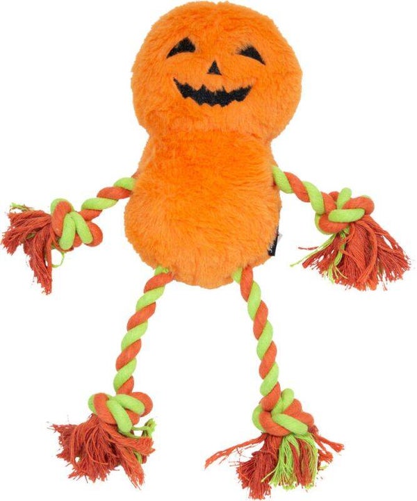 Jack & Vanilla Hondenspeelgoed Halloween Pompoen 30 cm Oranje met Pieper