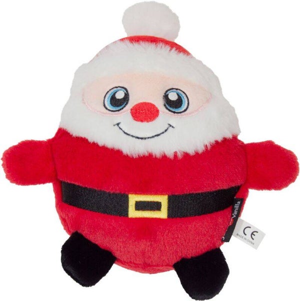 Jack & Vanilla Hondenspeelgoed Kerstman 21 cm Rood met Pieper