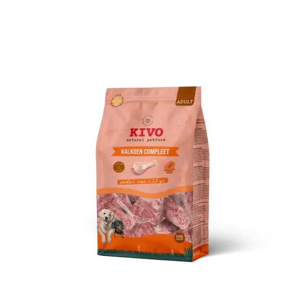 Kivo Kalkoen compleet porties 500gr adult