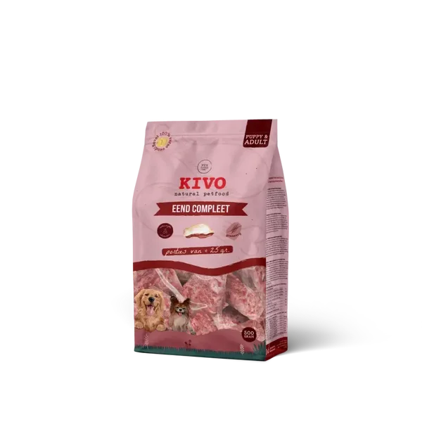 Kivo Eend compleet porties 500gr adult - junior - puppy