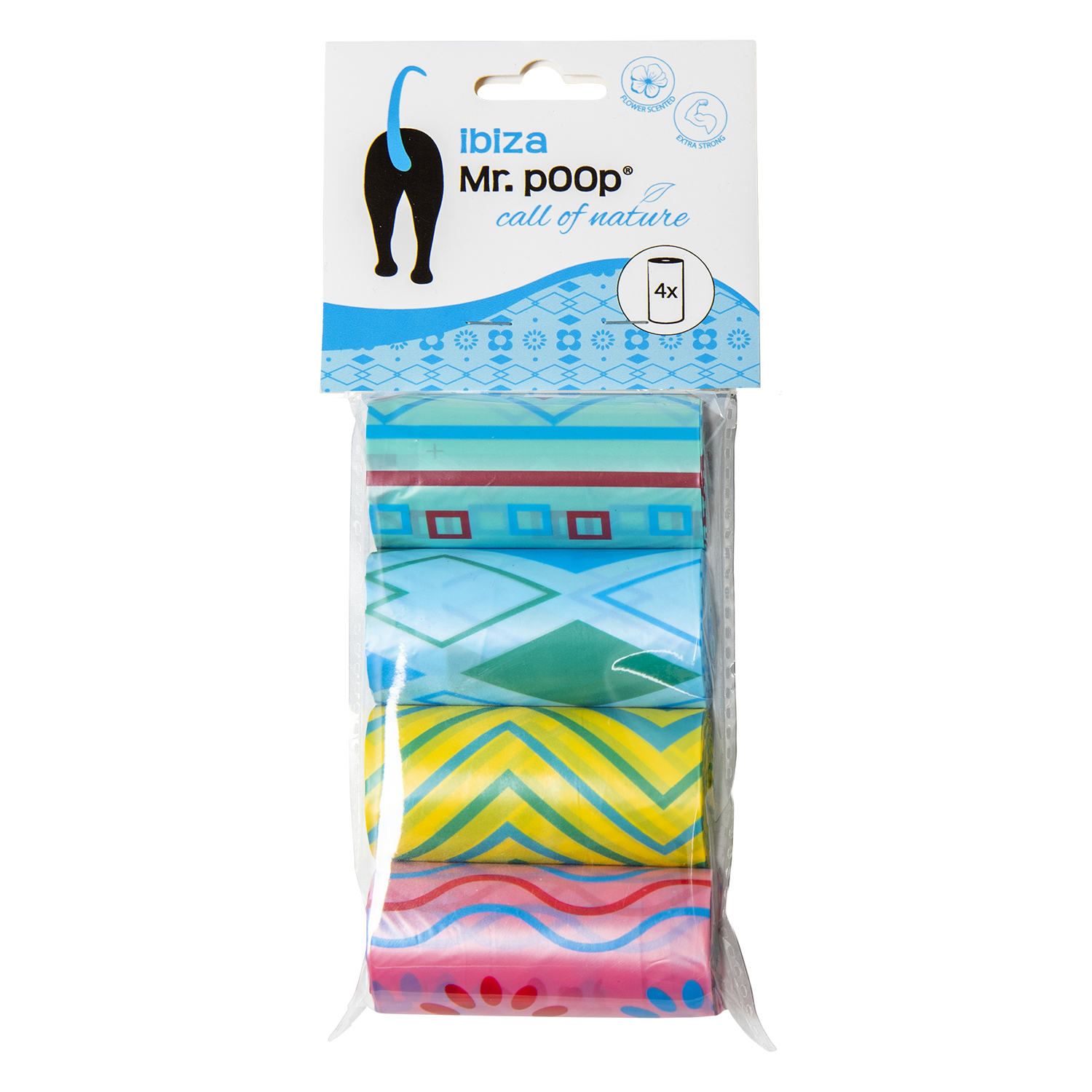 Mr.POOP IBIZA Navullling poepzakjes 4 Rolletjes met geur