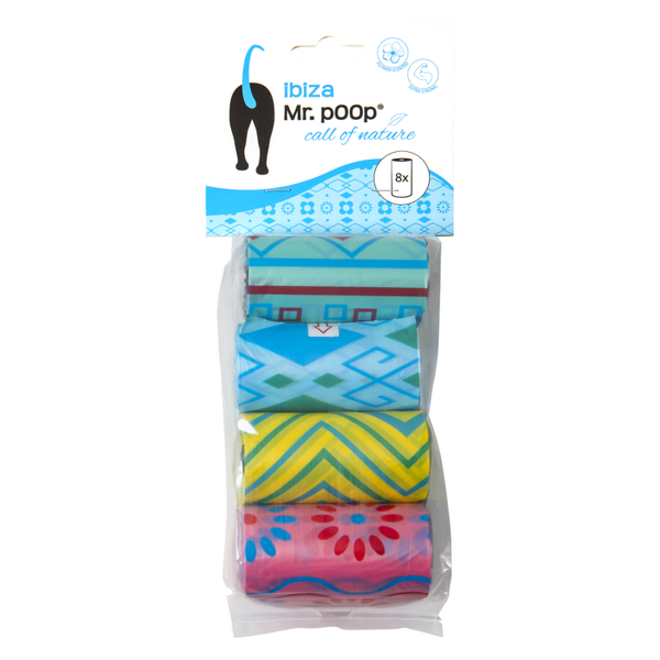 Mr.POOP IBIZA Navullling poepzakjes 8 Rolletjes met geur