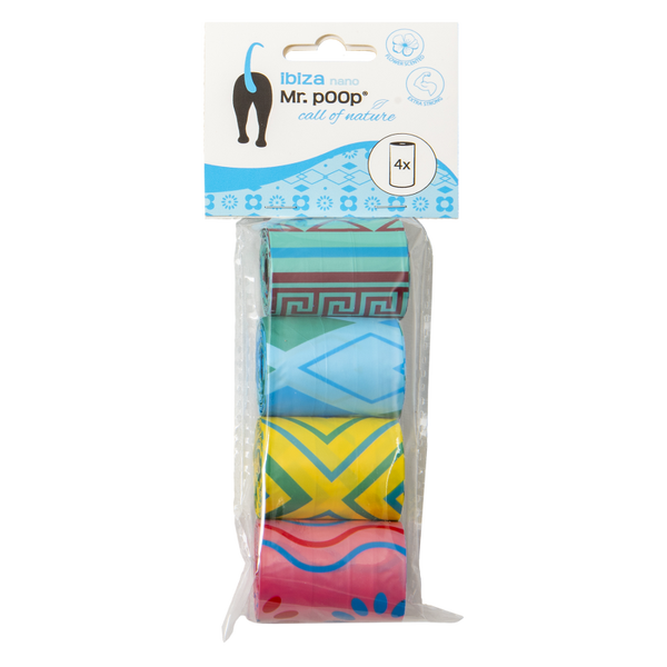 Mr.POOP IBIZA Nano Navullling poepzakjes 4 Rolletjes geur